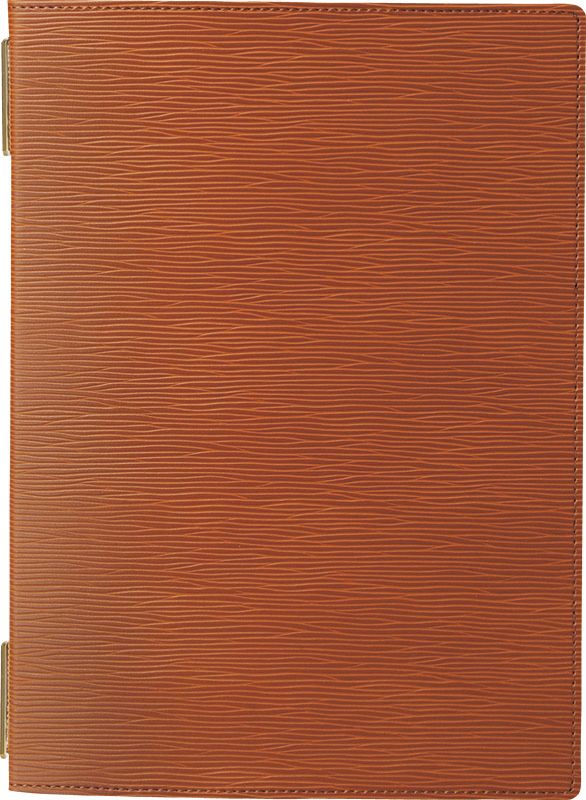 （まとめ買い）店舗用品 レザータッチメニューブック ピンホールタイプ A4/4ページ GB-131 ブラウン [x3]