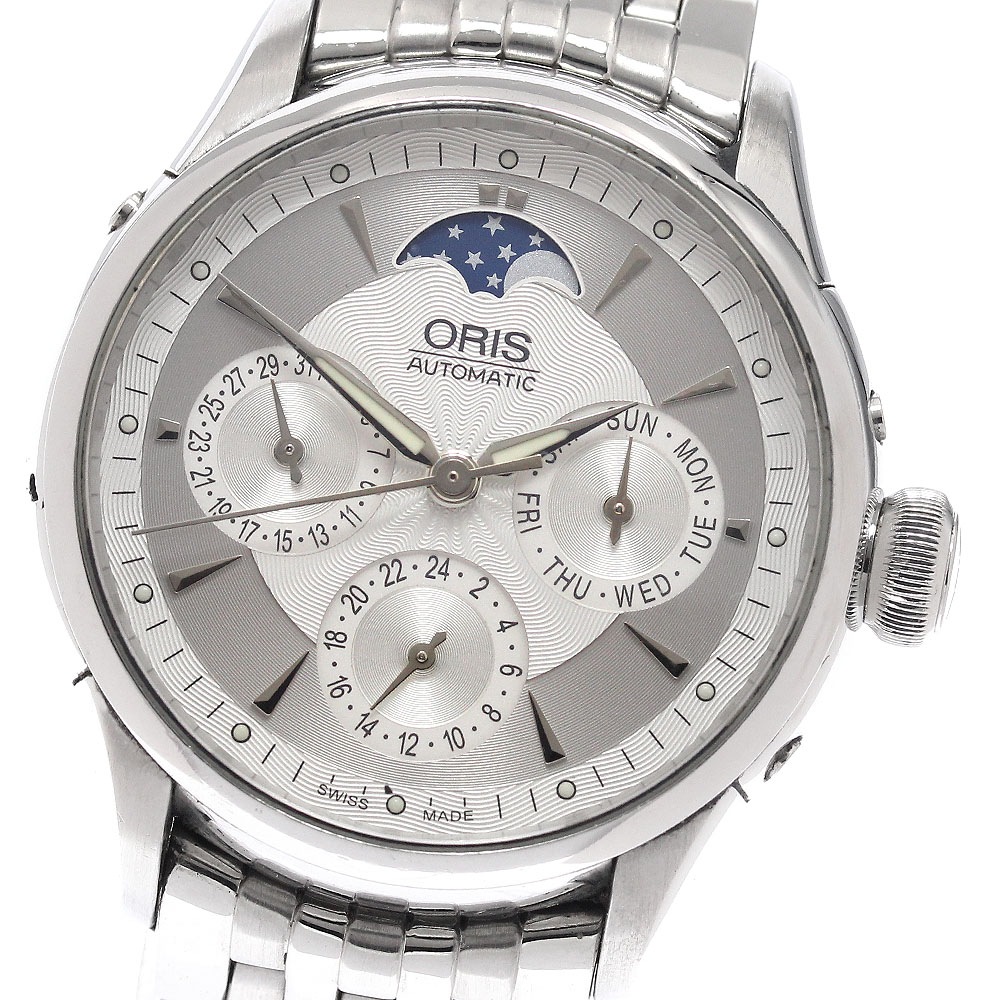 オリス ORIS 7606 アートリエ コンプリケーション ムーンフェイズ 自動巻き メンズ _938608【中古】