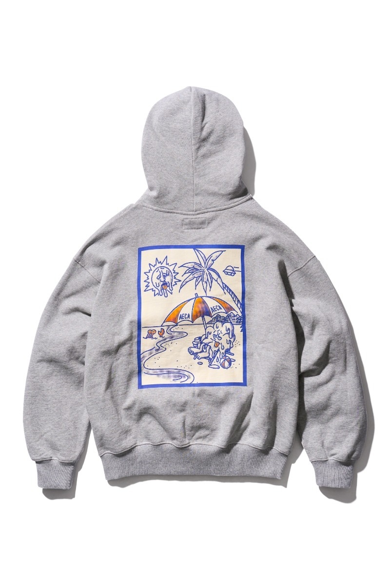 【AECA WHITE】 VOLCANO SUMMER CLOVER BOY HOODIE : GREY
