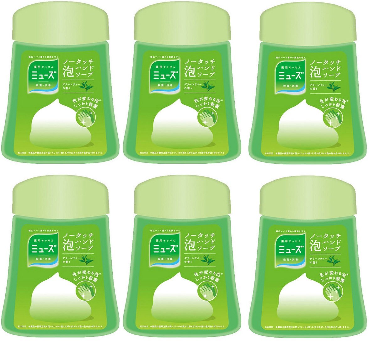 【まとめ買い】ミューズ ノータッチ 泡 ハンドソープ 詰替 グリーンティー 250ml (約250回分) 自動ディスペンサー×6個