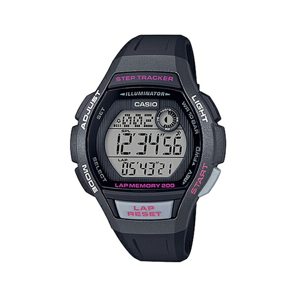 健康サポート機能多数搭載！ CASIO カシオ 国内正規品 腕時計 手表 レディース SPORTS GEAR スポーツギア デジタル ジョギング ランニング 歩数計 グレー×ブラック 防水 LWS-2