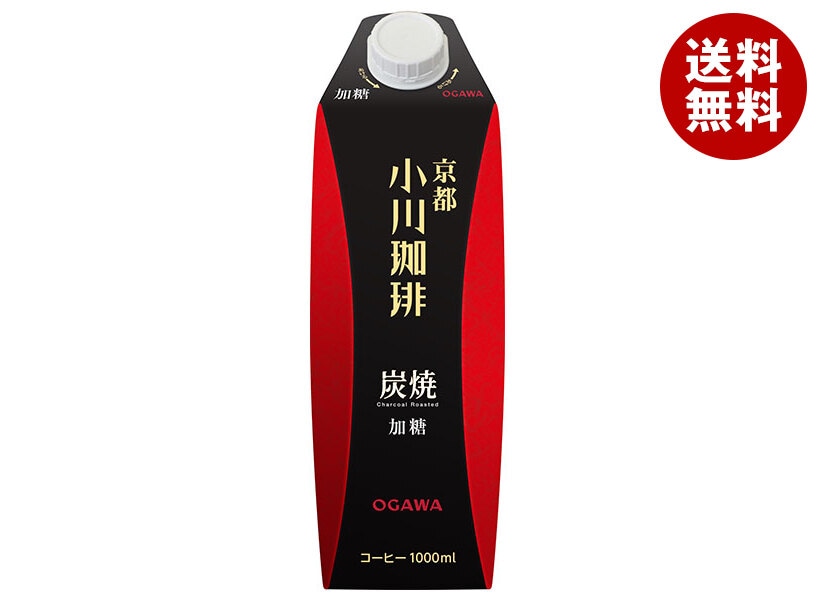 小川珈琲 小川珈琲店 炭焼珈琲 加糖 1000ml紙パック＊12(6＊2)本入 5,246円