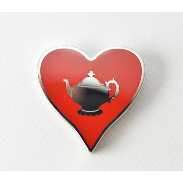 未使用 スカーフリング/スカーフホルダー HERMES ツイリーリング ティータイム ハート型 バレンタイン レッド/シルバー