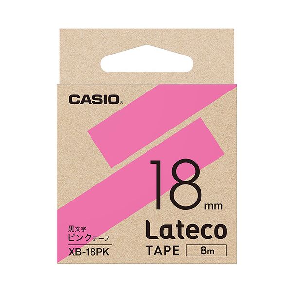 品質満点！ （まとめ）カシオ 1個5セット XB-18PK ピンク/黒文字 詰替用テープ18mm8m ラテコ その他スマートフォン用アクセサリー