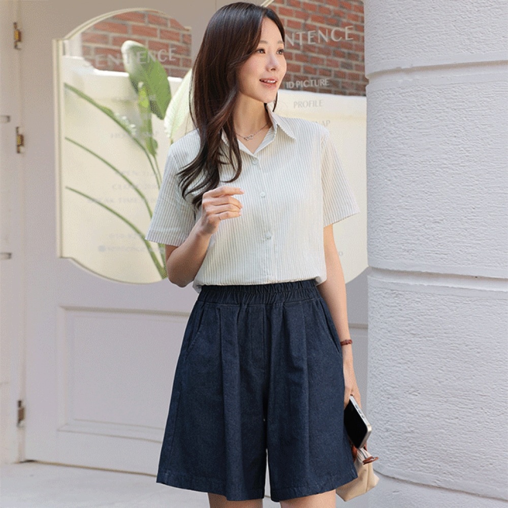 クリック＆ファニー 民トン ストライプシャツ