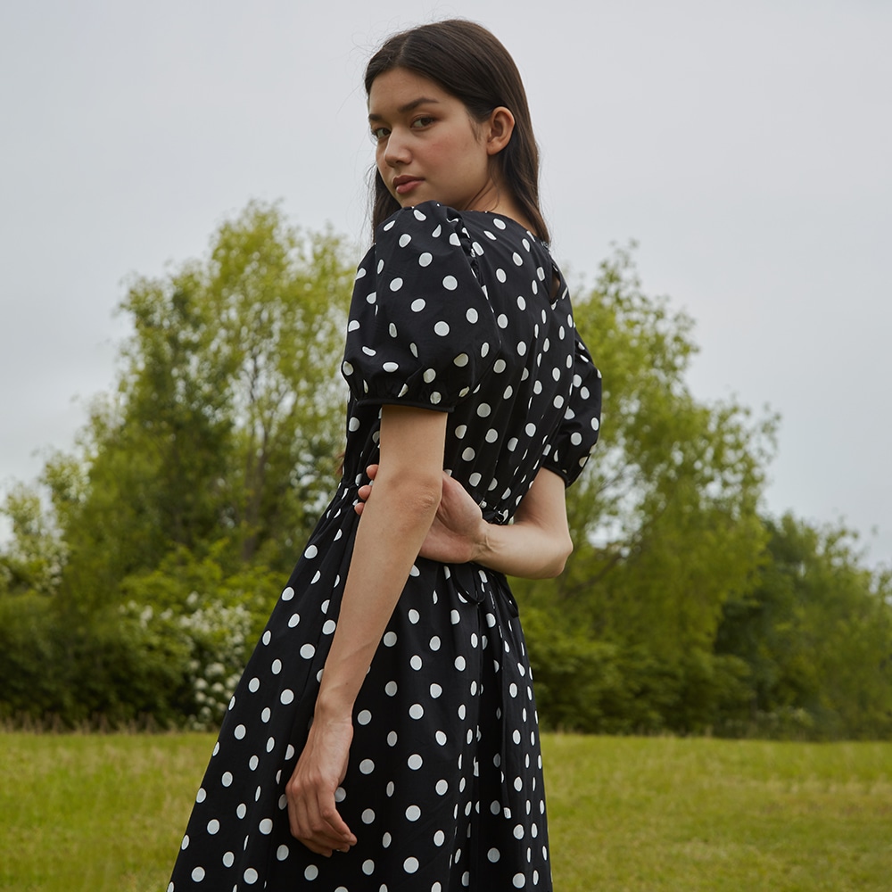 Cotton coy dress_black