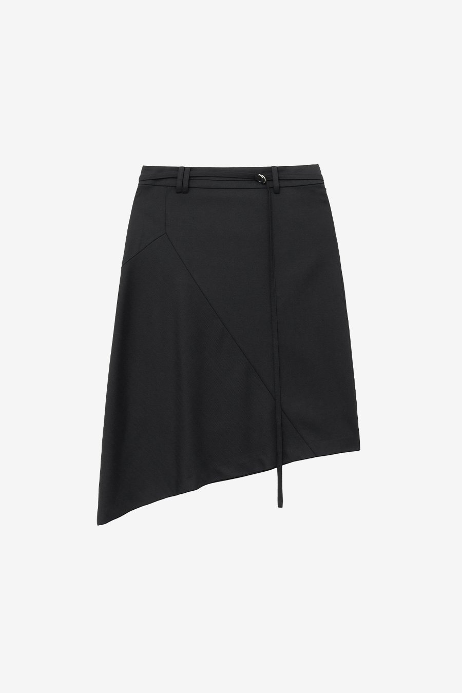 【INSILENCE】 ASYMM ETRIC WOOL SKIRT : BLACK