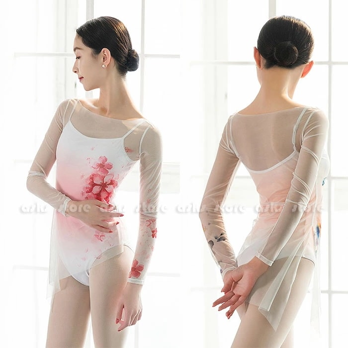 レディース古典ダンスウェア 2点セット ダンス トップス ブラウス キャミソール ダンス衣装 古典ダンス 舞台衣装 団体服 バレエ用品 レオタード レッスン着 練習着 バレエレオタード キャミレオター