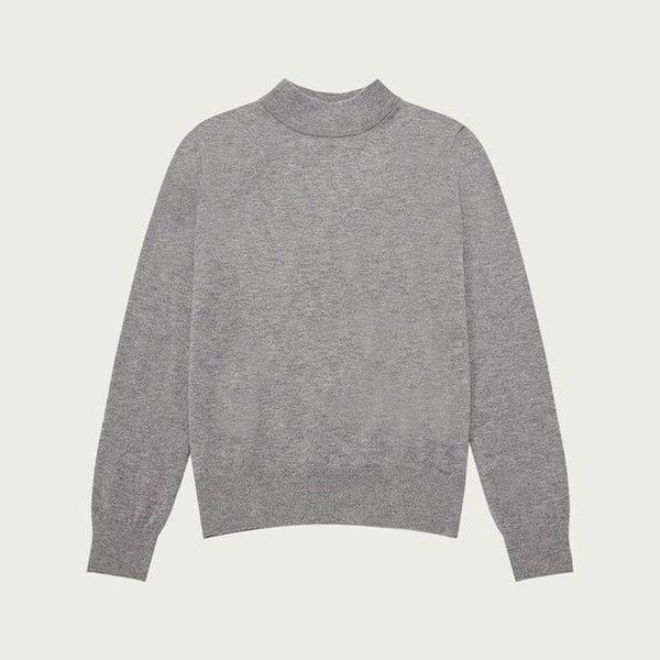 女性カシミアブレンドハーフネックプルオーバー_メランジグレー055 (10540-140-811-38)_YS