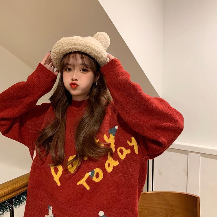 パーカー ゆったりスウェット 今っぽシアーシャツ 冬に新しいクリスマス セーター アウター カップルルック ファッション 百に乗る かわいいブラウス