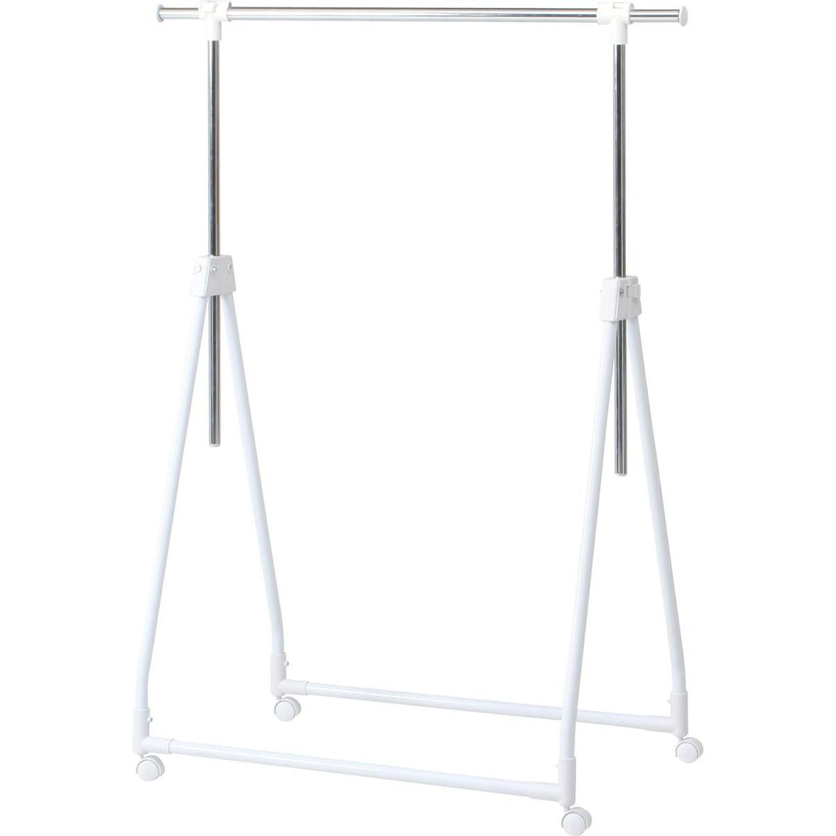 【i】 不二貿易 折りたたみ ハンガーラック ホワイト 縦横伸縮 コンパクト キャスター付 たためる 70393【代引不可/北海道・沖縄・離島不可】【代引不可/沖縄・離島不