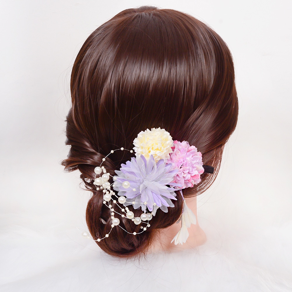【1点ご購入 で10点プレゼントいたします】ヘアアクセ和風ヘアピン絹花布芸小花頭花セット