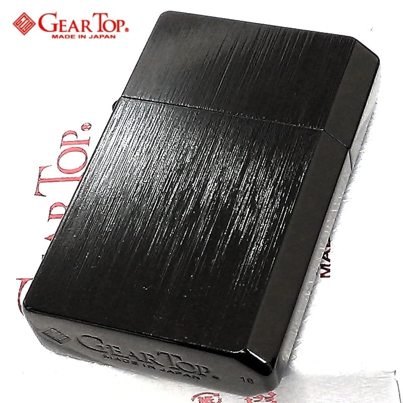 ギアトップ イオンブラック サンダーイオン オイルライター 黒 両面加工 かっこいい GEAR TOP 日本製 シンプル 重厚 おしゃれ 国産品 メンズ プレゼント ギフト