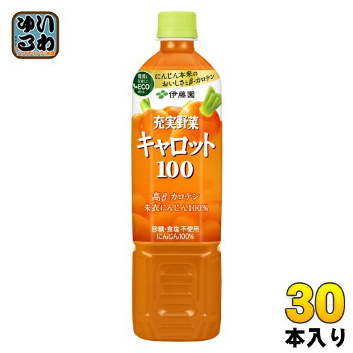 伊藤園 充実野菜 キャロット100 740g ペットボトル 30本 (15本入×2 まとめ買い) 野菜ジュース 朱衣にんじん