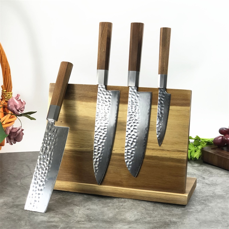 Honggui八角形ハンドルシェフナイフ肉切断小さい包丁サンデカットツール9cr18モリブデン鋼