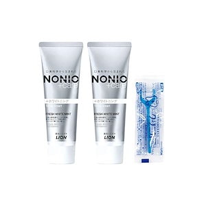 NONIO(ノニオ) プラス ホワイトニング [医薬部外品] ハミガキ (高濃度フッ素 1450ppm配合) セット ミント 130g2個+Y字フロス