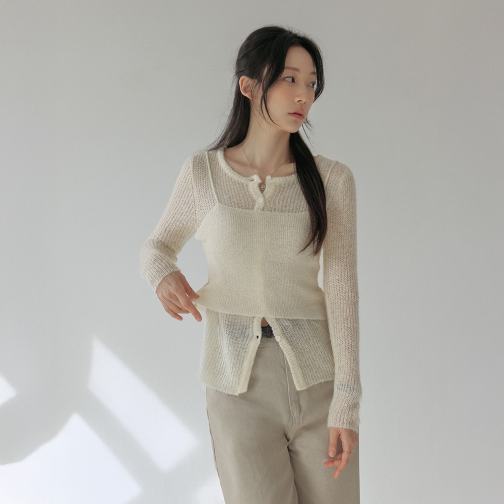 ボウェンディニットビスティにカーディガンセット