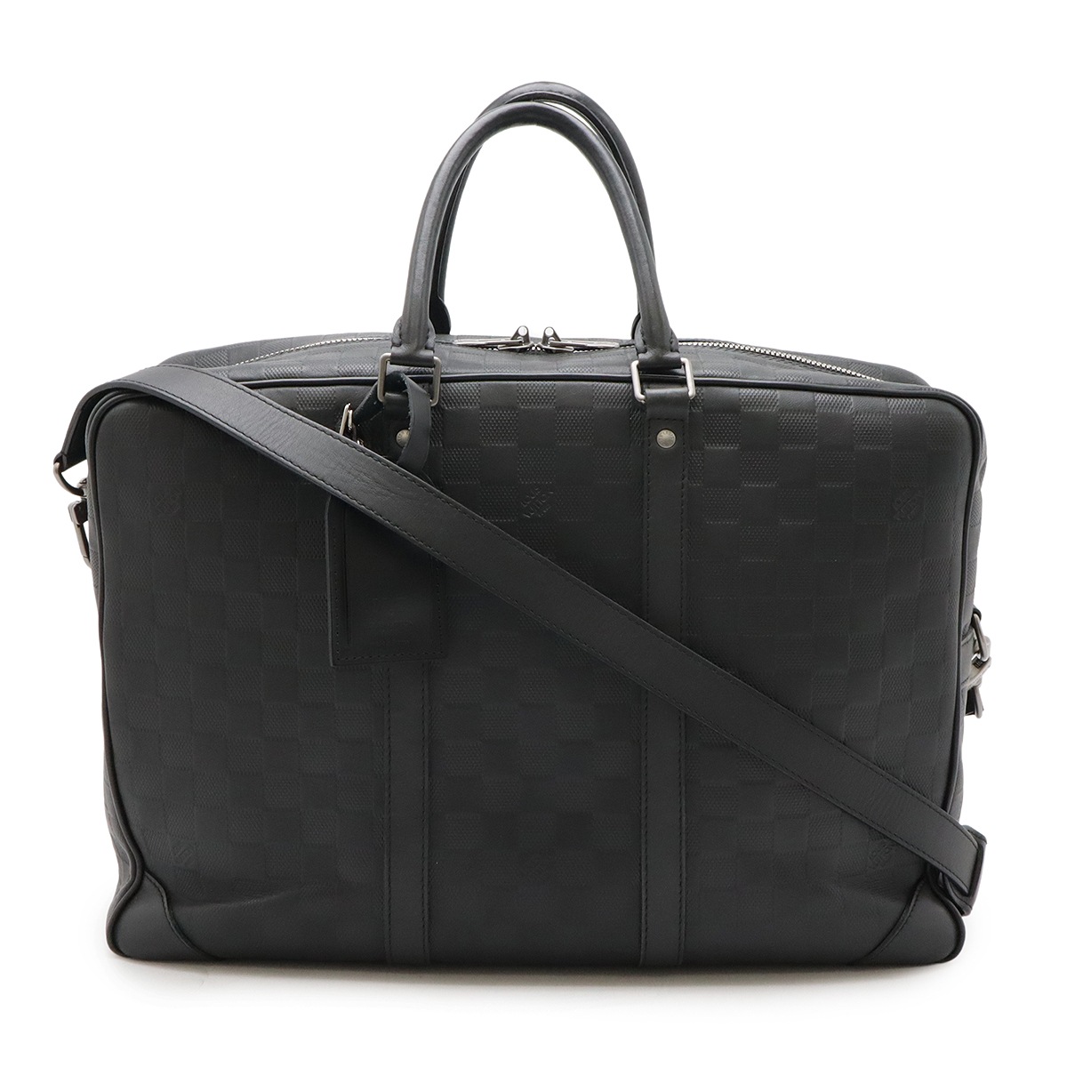 ダミエアンフィニ ポルト ドキュマン ヴォワヤージュGM ブリーフケース 2WAYショルダー オニキス 黒 ブラック N4114