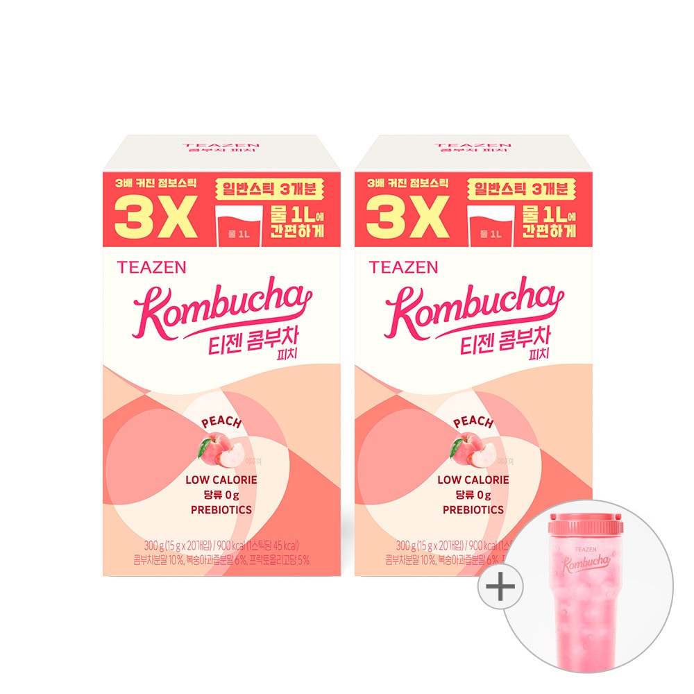 ティゼンコムブチャピッチジャンボパック2ボックス+ 1Lボトル（40スティック）