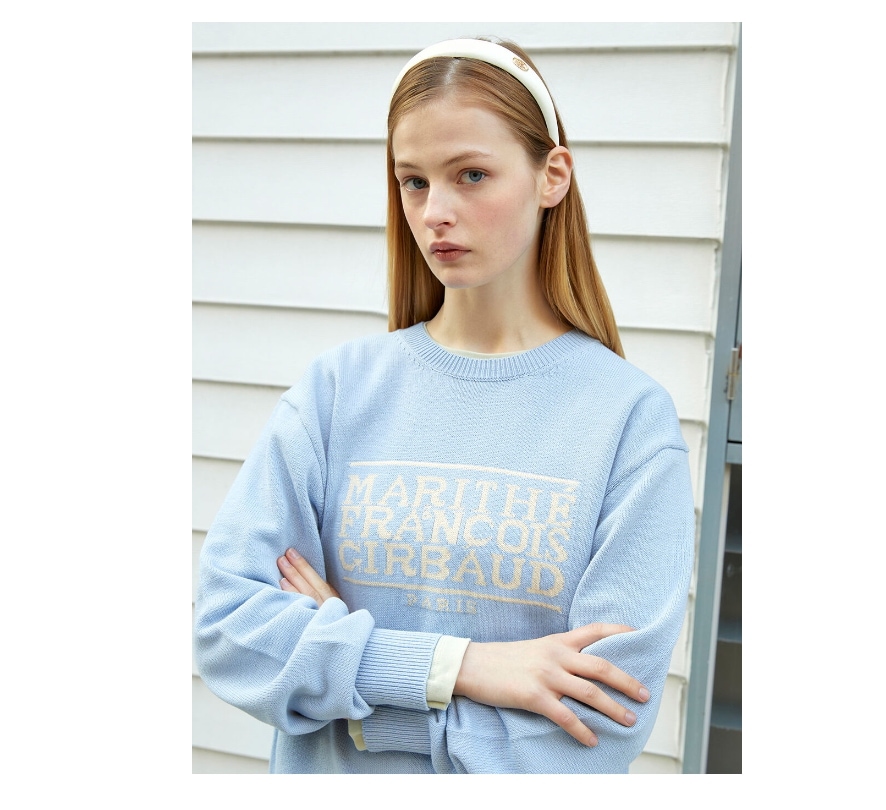 【MARITHEFRANCOISGIRBAUD】 CIRCLE LOGO SATIN HAIR BAND : IVORY