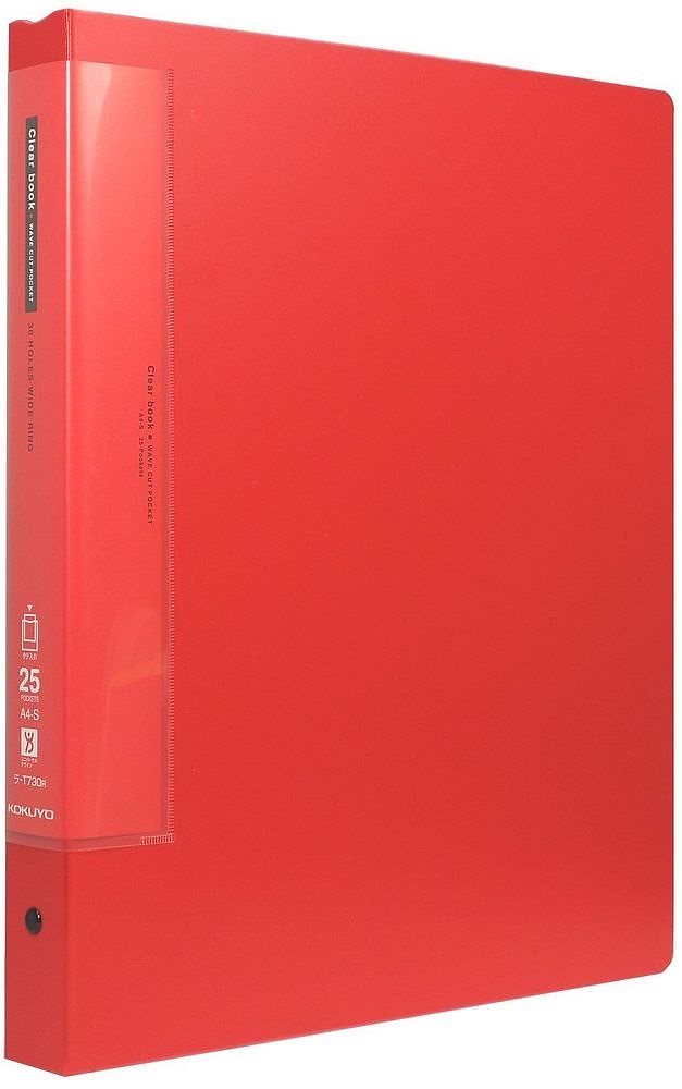 （まとめ買い）クリヤーブック ウェーブカット 替紙式 A4縦 25ポケット 赤 ラ-T730R [x3] 6,791円