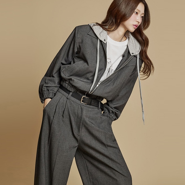 J2813 フード ジップアップジャケット