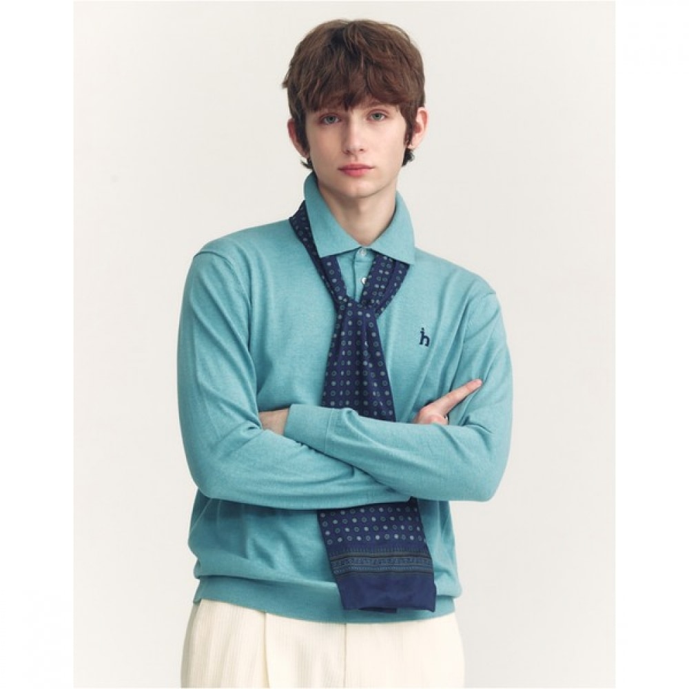 [ヘッジス] 24FW ブルーシルクブレンドカラーニット HZSW4F331B2