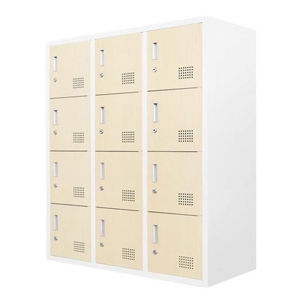法人限定 Netforce FH-12-C-W-NA ナチュラル ファシル シューズロッカー 12人用 木目 (幅900mm) メーカー直送