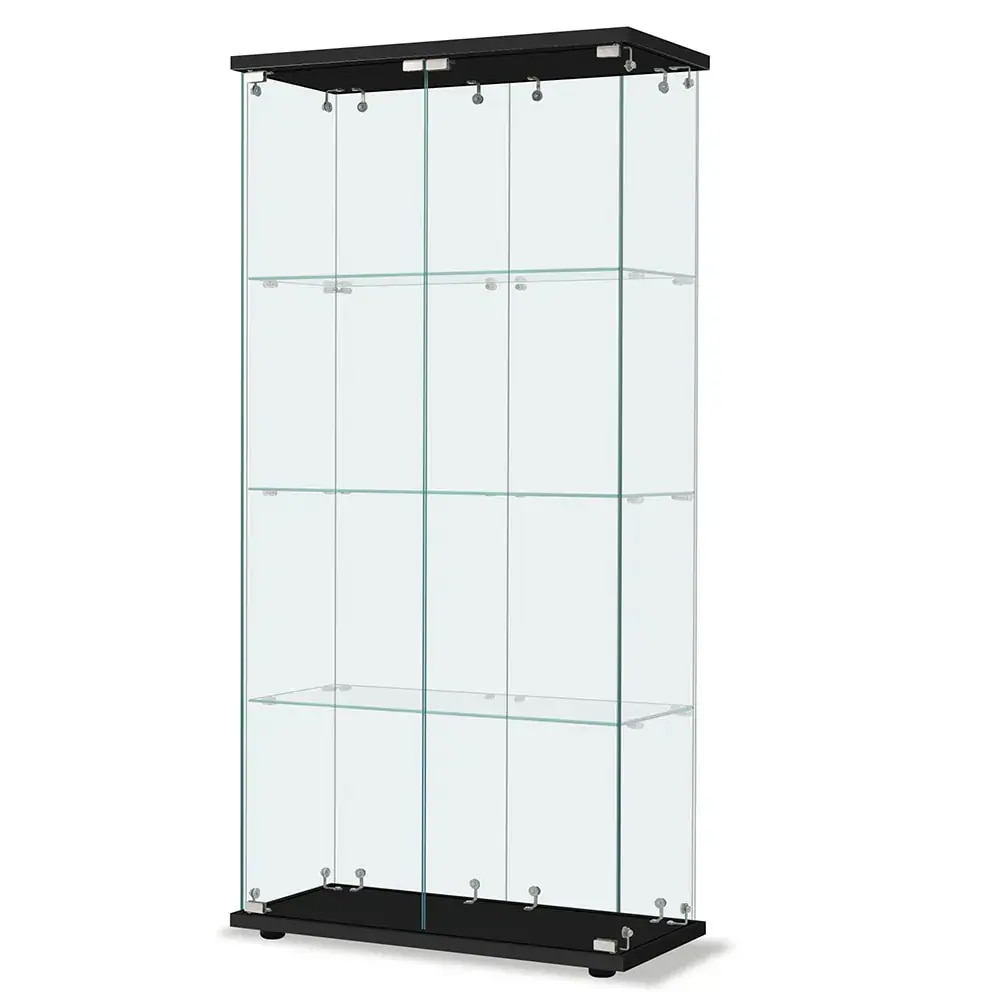 【国内即日発送】コレクションケース 両扉タイプ 大型 ワイドタイプ ガラスディスプレイキャビネット フィギュアケース 4段 強化ガラス 全面ガラス サイズ:幅80.5×奥行36.5×高さ164cm 29,118円