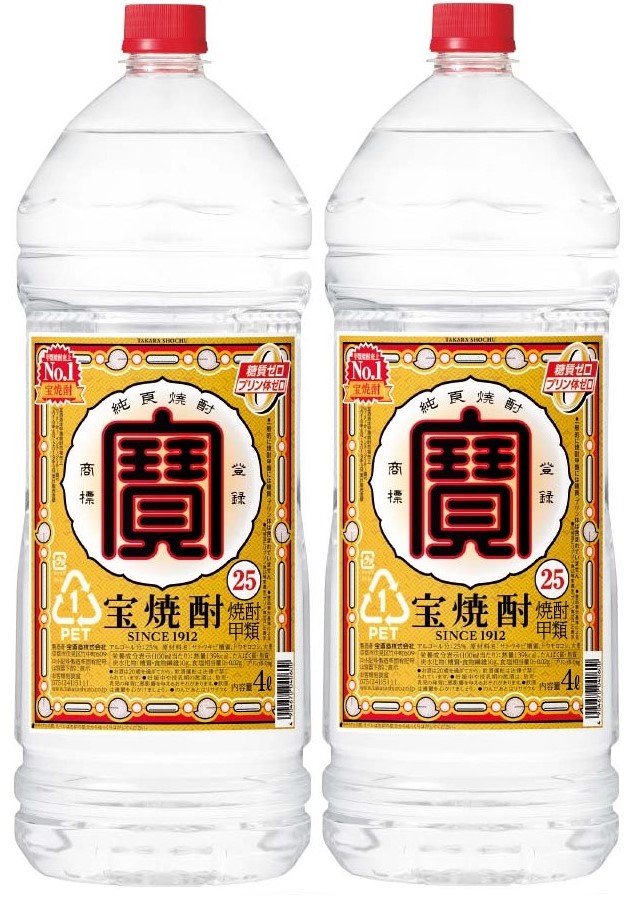 【送料無料】宝酒造 宝焼酎 25度 4000ml 4L2本【北海道沖縄県東北四国九州地方は必ず送料が掛かります】