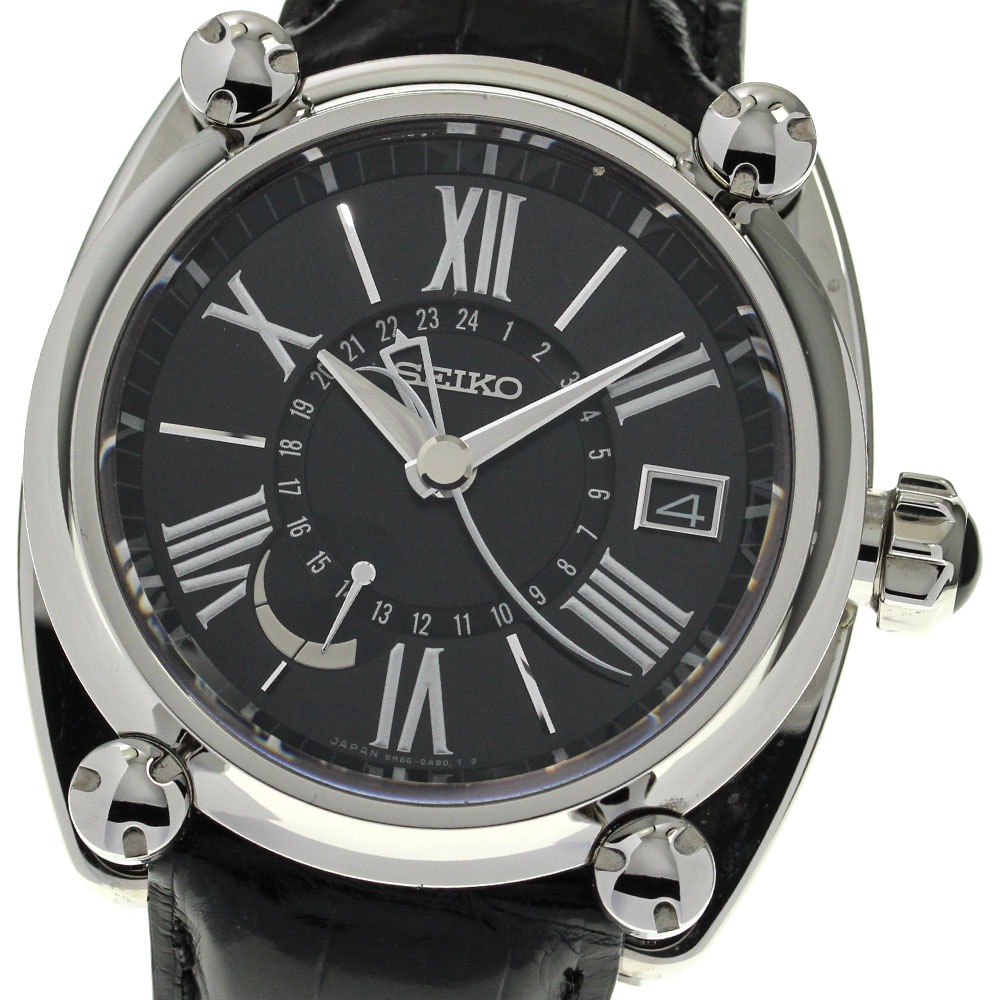 セイコー SEIKO SBLA047/5R66-0AC1 ガランテ GMT パワーリザーブ スプリングドライブ メンズ _712661【中古】