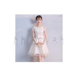 ナイトドレス ワンピ ミニ パーティードレス 二次会 税込 結婚会 ウェディングドレス ミディアム 膝丈 レース 選択が多い