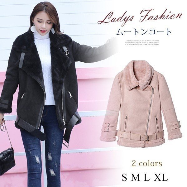 ムートンコート フェイク レディース アウター コート ミドル丈 ロング ゆったり 防寒 メルトン 裏ボア 厚手 大きいサイズ モッズ diz0110289601
