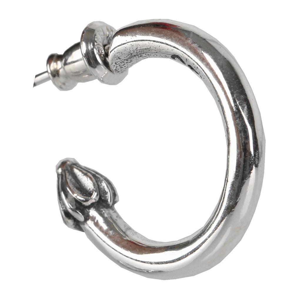 925 クロスフープピアス プレーン [es087]