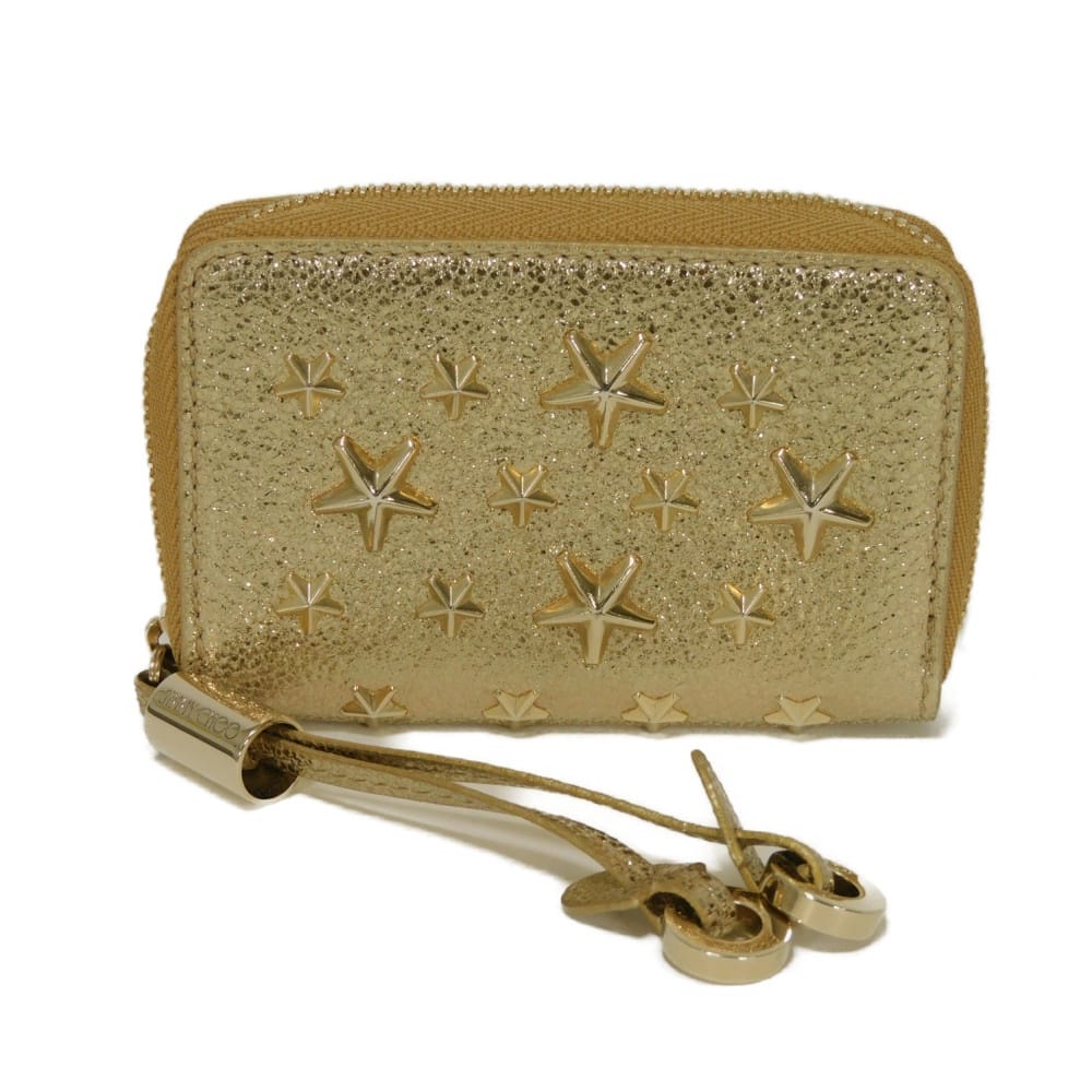 【中古】JIMMY CHOO コインケース カードケース コンパートメント ラウンドファスナー ネリー コインパース スタースタッズ