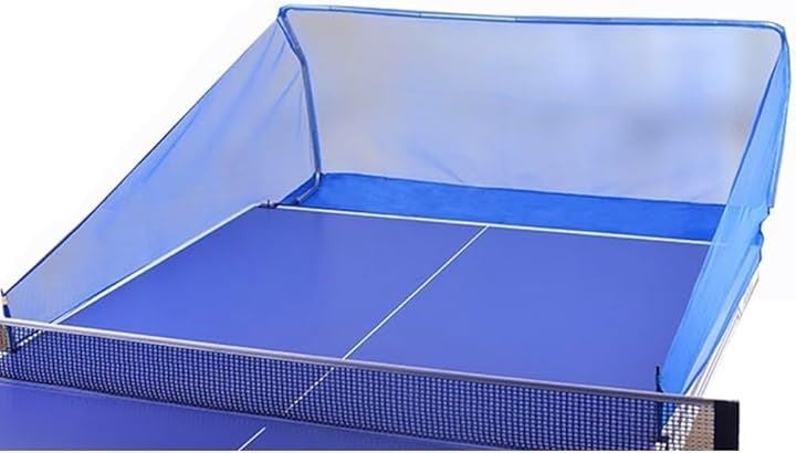 卓球ネット 練習用 卓球マシン 卓球台 家庭用 折りたたみ 卓球フェンス(ブルー)