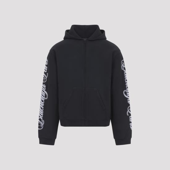 BALENCIAGA Men Hoodies 851236 TTVM8 6552 WASHED BLACK