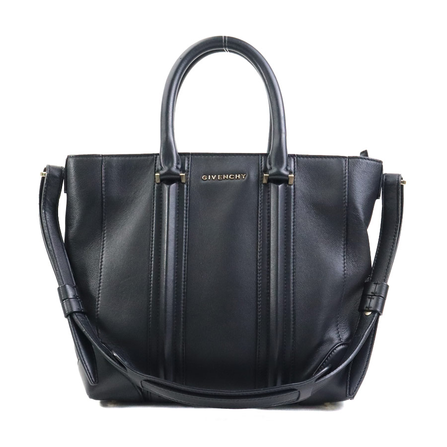ジバンシィ GIVENCHY ハンドバッグ ショルダーバッグ レザー ブラック ゴールド レディース w1106a