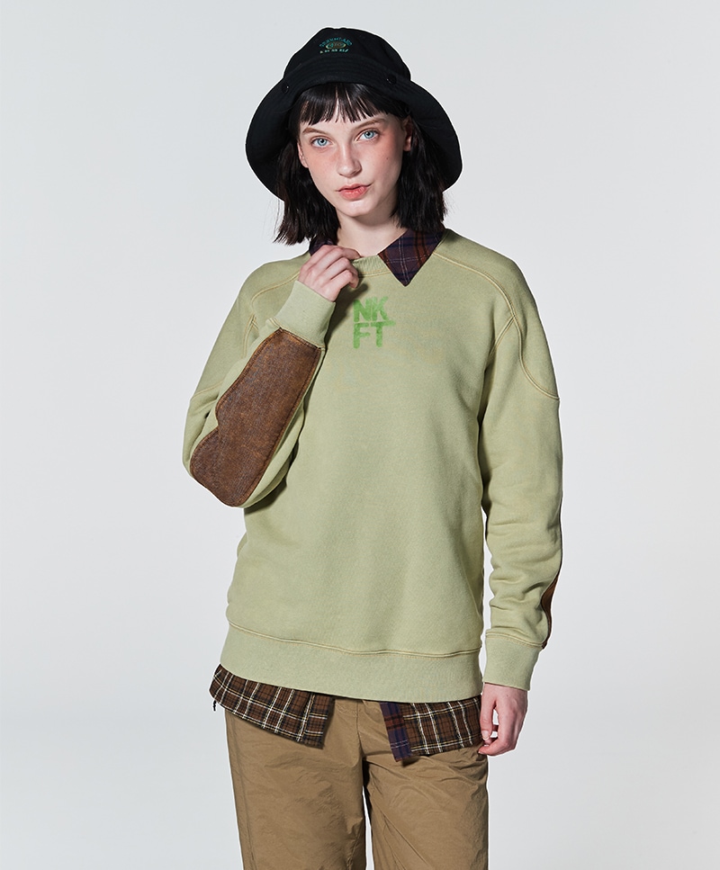 TWO TONE DYEING SWEAT SHIRT [LIGHT KHAKI]