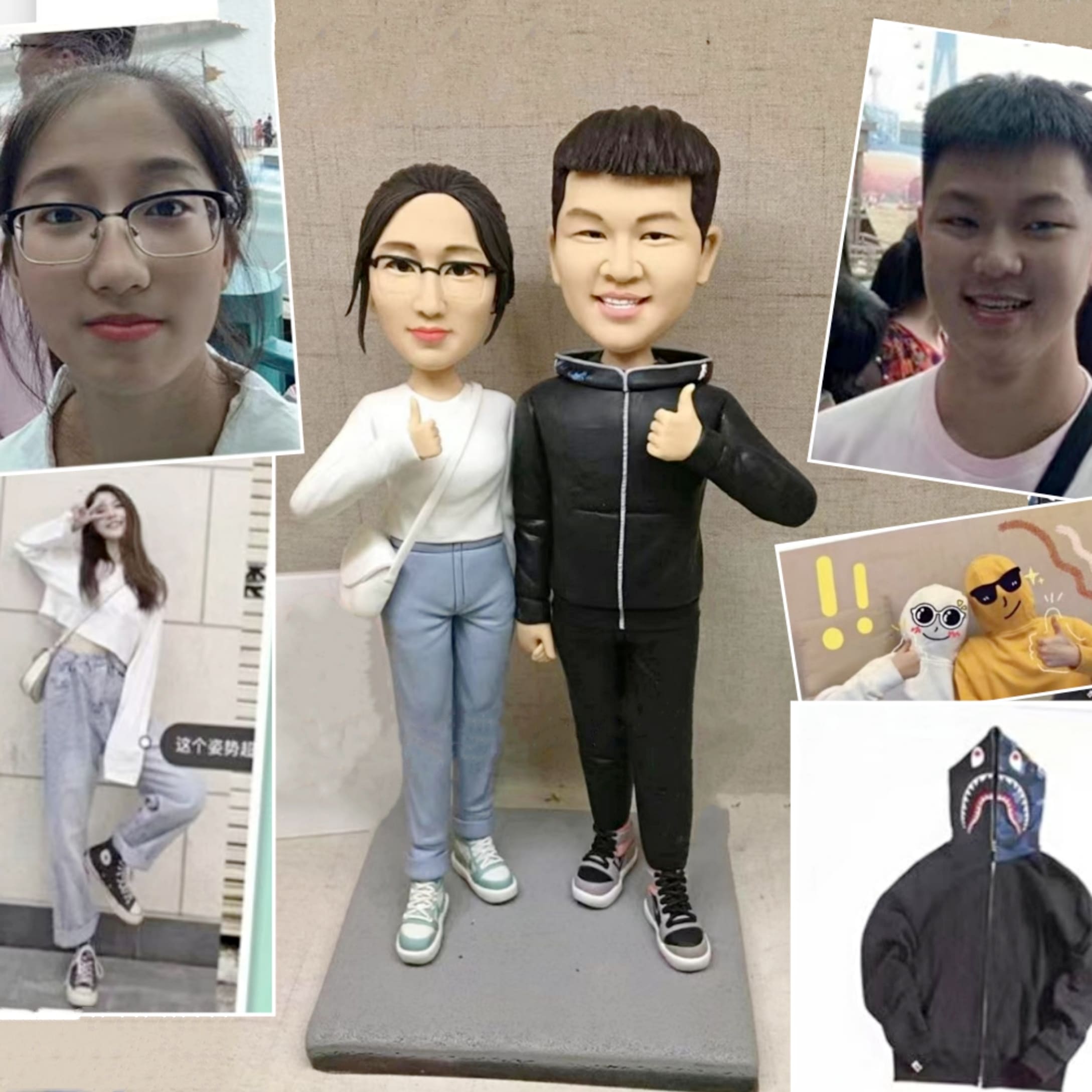 【オーダーメイド】3D肖像画 似顔絵 人形 フィギュア 結婚祝い 周年記念日 カップル 彼氏 彼女 夫婦 両親 贈呈品 記念品