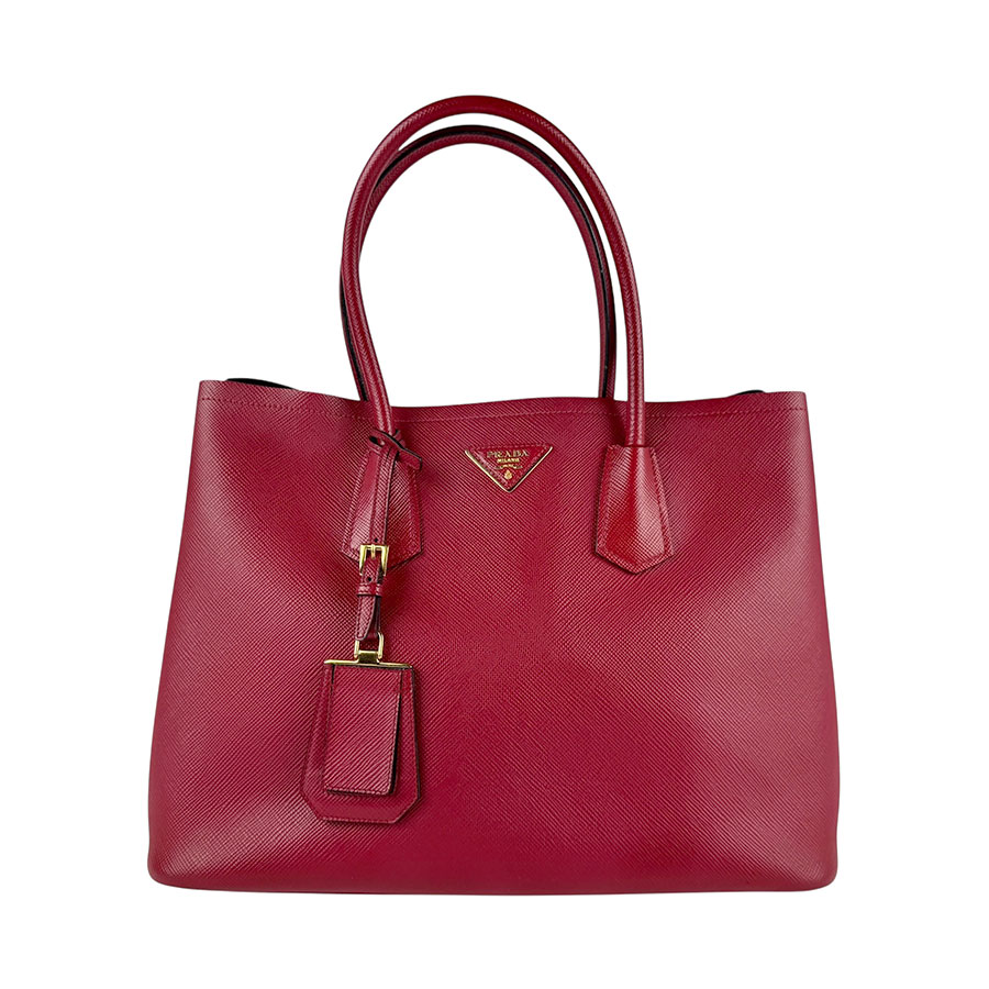 プラダ PRADA ハンドバッグ レザー ダークレッド ゴールド レディース z6286