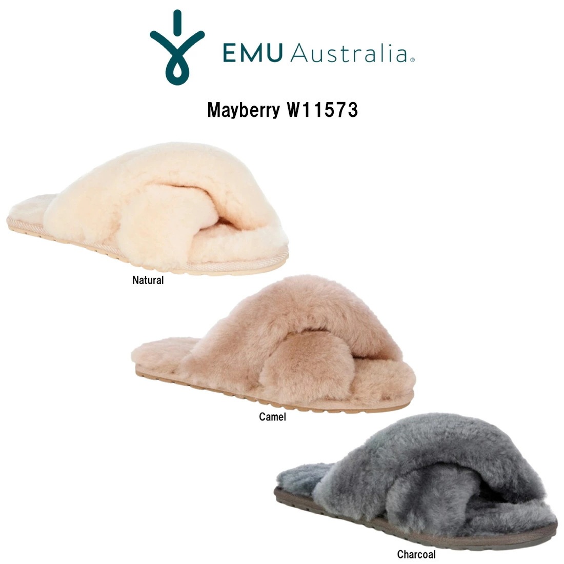 EMU スリッパ サンダル シープスキン ふわふわ もこもこ 防寒 メイベリー シューズ レディース 靴 ギフト Mayberry W11573