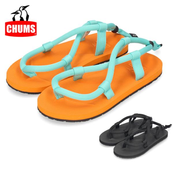 チャムス サンダル メンズ レディース 1025 チャムスリテイナーサンダル CHUMS 歩きやすい 滑りにくい 黒 ブラック オレンジ