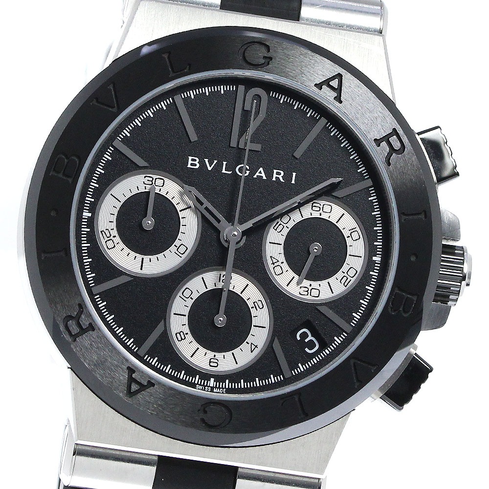 ブルガリ BVLGARI DG37SCCH ディアゴノ クロノグラフ 自動巻き ボーイズ 美品 箱・保証書付き_813476【ev20】【中古】