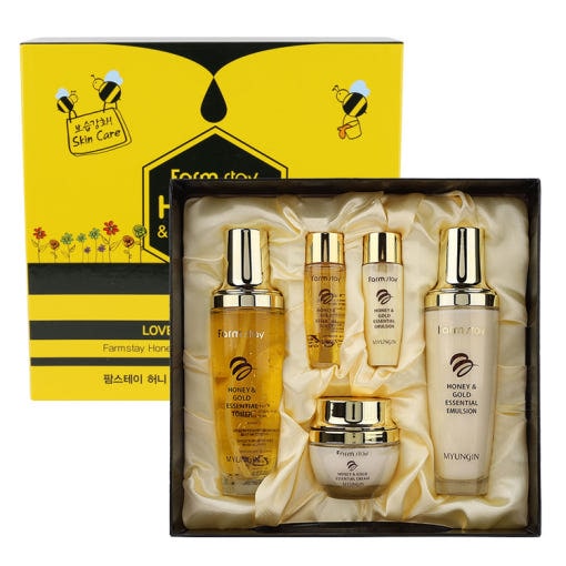 [公式/正規品]パームステイハニー&ゴールドエッセンシャルスキンケア3点セット+贈呈