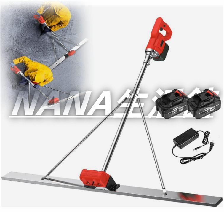 土間コンクリート仕上げツール 土間トンボ 電動スクリード 二重モーター 高周波振動 大容量電池 簡単 便利 省力化 工事現場 舗装工事 建設機械 1.5M 電池2個
