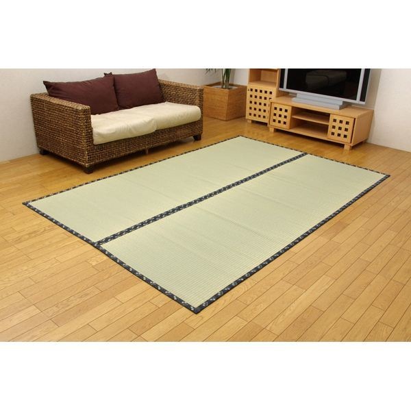 純国産/日本製 糸引織 い草上敷 『梅花』 本間6畳（約286x382cm）