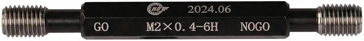ねじ用限界ゲージ プラグゲージ 通り止まり 精度 検査 測定 工具 (ブラック, M2x0.4-6H)