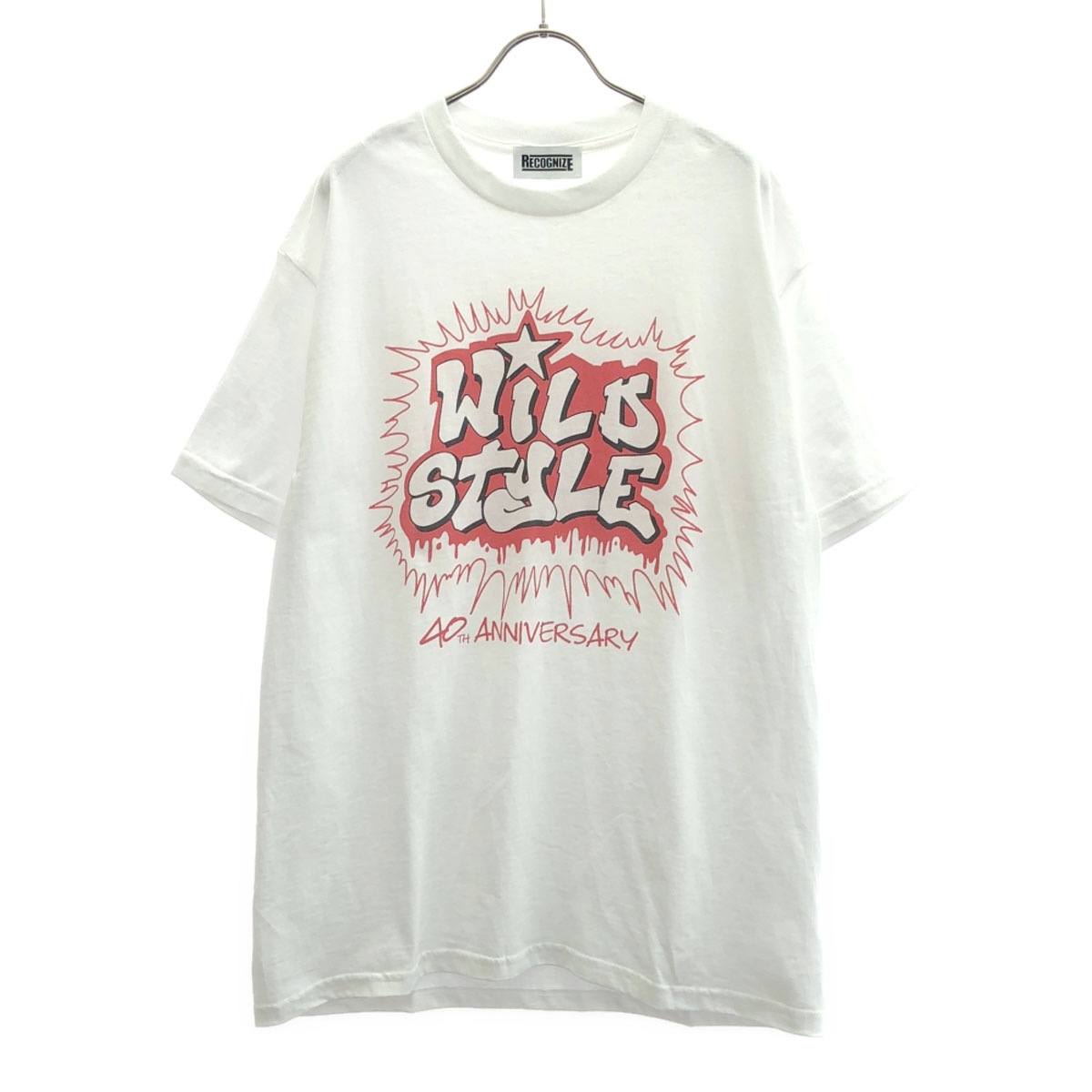 RECOGNIZE レコグナイズ 半袖 WILD STYLE TEE ワイルドスタイル ダブルネーム Tシャツ L ホワイト メンズ 古着