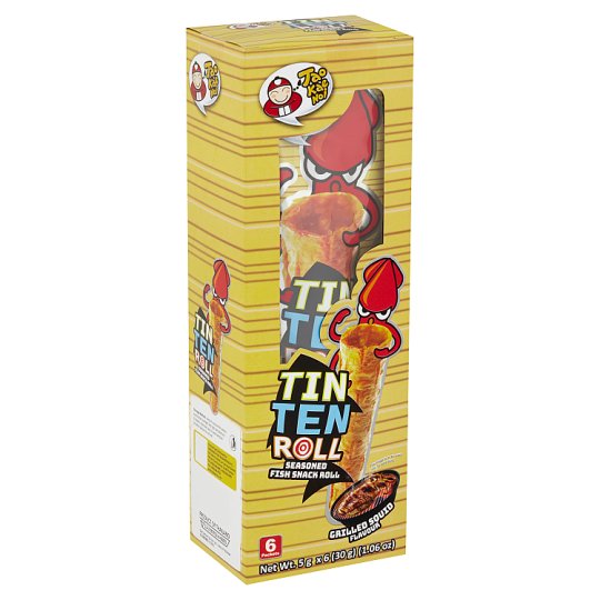 その他 Tao Kae Noi Tin Ten Roll Seasoned Fish Snack Roll Grilled Squid Flavour 6 x 5g (30g)